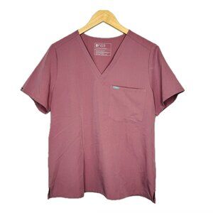 Figs Catarina One Pocket Scrub Top Womens L Pink Short Sleeve FW1000 Techni